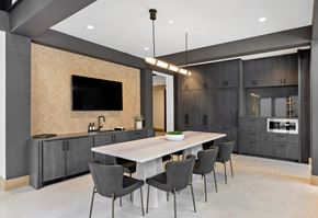 Summerville apartment for rent - A modern dining room with a large table and chairs.
