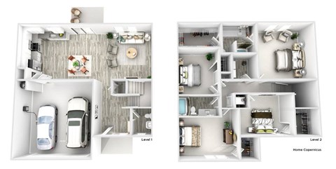 Floor plan for 4 beds, 2.5 baths, 2189 sqft