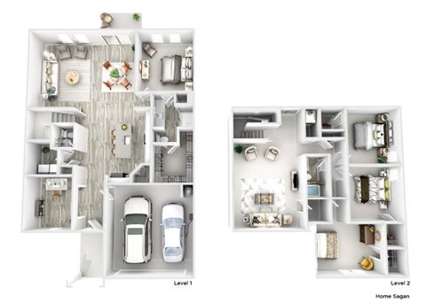 Floor plan for 4 beds, 2.5 baths, 3110 sqft