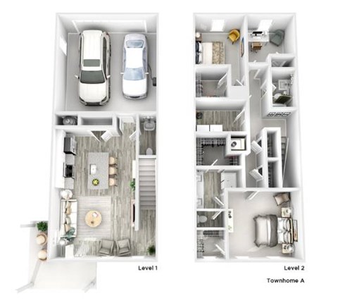 Floor plan for 3 beds, 2.5 baths, 2050 sqft