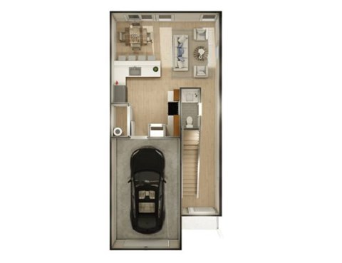Floor plan for 2 beds, 2.5 baths, 1236 sqft