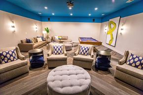 Charlotte apartment for rent - A room with a pool table and comfortable seating.
