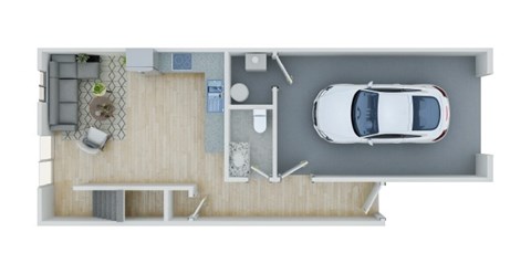 Floor plan for 2 beds, 2.5 baths, 1101 sqft