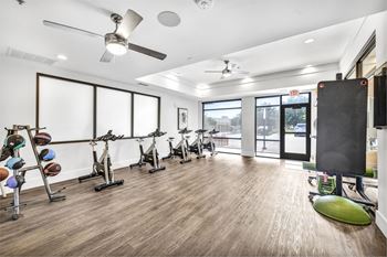 Spin studio, free weights, & agility equipment