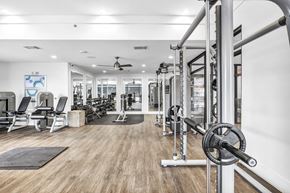 Plano apartment for rent - A gym with a variety of equipment at Markethaus 3700 in Plano Texas
