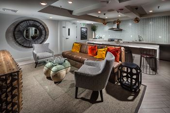 Club lounge with gourmet kitchen and entertaining suite