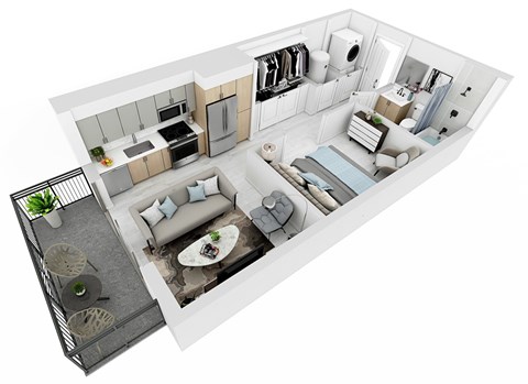 Floor plan for studio, 1 bath, 480 sqft