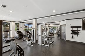 Nashville apartment for rent - A gym with treadmills, weights, and exercise equipment.