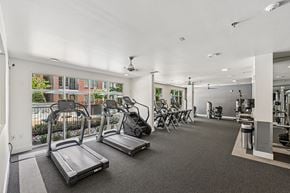 Carrollton apartment for rent - A gym with treadmills, exercise bikes, and other equipment.