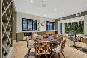 Nashville apartment for rent - A modern dining room with a round table and chairs.