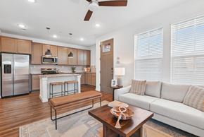 Grand Prairie apartment for rent - Open floor plan home with large kitchen island and hardwood floors