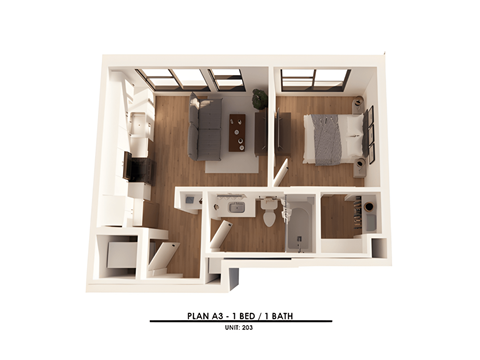Floor plan for studio, 1 bath, 475 sqft