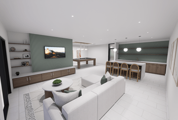 Middleton apartment for rent - A modern living room with a white sofa and a television on the wall.