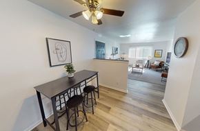 Oshkosh apartment for rent - Kitchen view into living room