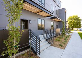 Fargo townhouse for rent - Green space and oversized patios at The Landing at 1001 NP, Fargo, North Dakota, 58102