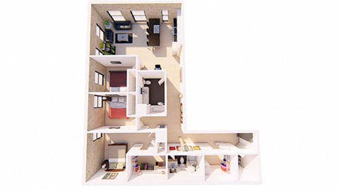 Floor plan for 3 beds, 2 baths, 1583 sqft