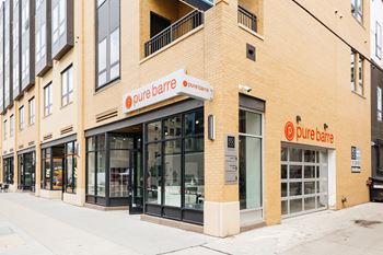 A brick building