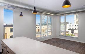 Fargo apartment for rent - Kitchen and dining at Kesler Apartments in Downtown Fargo, Fargo, ND, 58102
