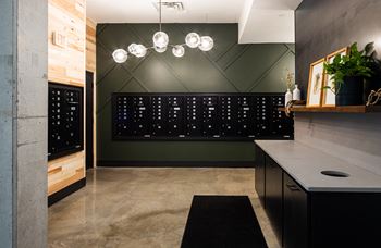 Mail area with secure package room