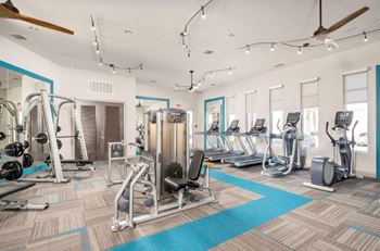 Full-scale fitness center with on demand technology