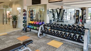 Fitness center with fitness-on-demand and yoga/pilates room