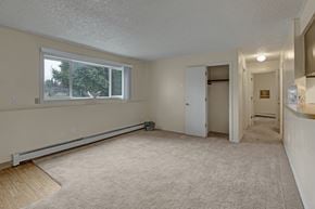 Anchorage apartment for rent - A room with a window and a door.