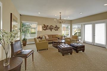 Anchorage apartment for rent - A living room with a brown carpet and furniture.