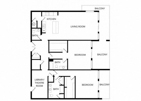 Floor plan for 2 beds, 2.5 baths, 2492 sqft