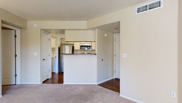 Glendale apartment for rent - A kitchen area with a microwave and a refrigerator.