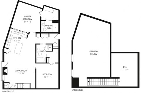 Floor plan for 2 beds, 2 baths, 1394 sqft