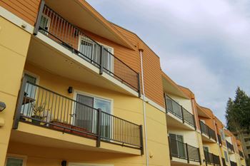 Exterior of apartment units and balconies