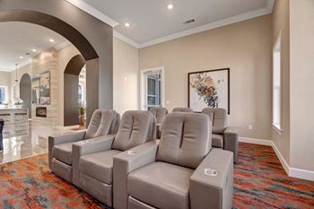 Media lounge and theater-style seating