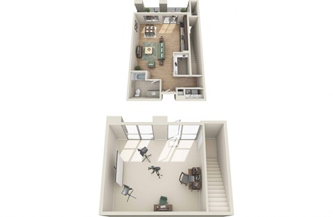 Floor plan for studio, 1 bath, 1178 sqft