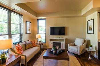 Siena living room with fireplace