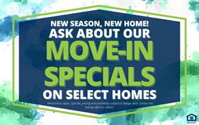 Anchorage apartment for rent - A promotional image for move-in specials on select homes.