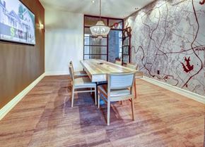 Cedar Park apartment for rent - A dining room with a wooden table and chairs.