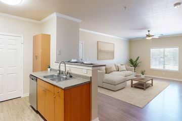 Mansfield apartment for rent - A kitchen with a sink and a counter.
