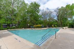 Allen apartment for rent - A small pool surrounded by trees and a fence.