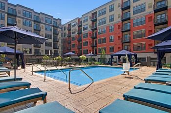 Outdoor courtyard with pool, spa & grills