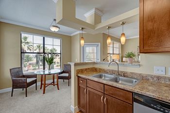 Granite countertop breakfast bar