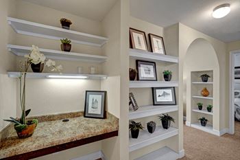 Built-in bookshelves*