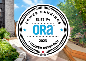 St. Paul apartment for rent - an image of the ora logo with a backyard with trees