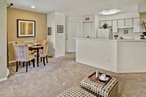 Everett apartment for rent - A kitchen and dining area with a table and chairs.