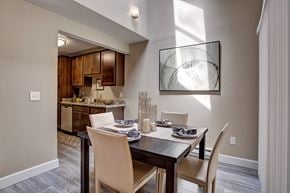 Federal Way apartment for rent - A dining room with a table set for two.