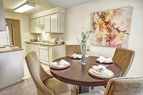 Mountlake Terrace apartment for rent - A dining room with a table set for two.