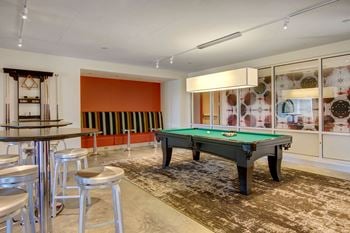 7West resident game room with billiards