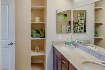 Double vanity and tons of storage in this master bathroom
