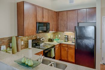 Gourmet kitchen with granite countertops