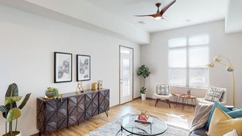 Ceiling fan in living room and master bedroom