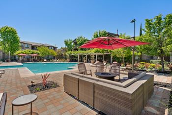 Resort-style pool and barbecue pavilion